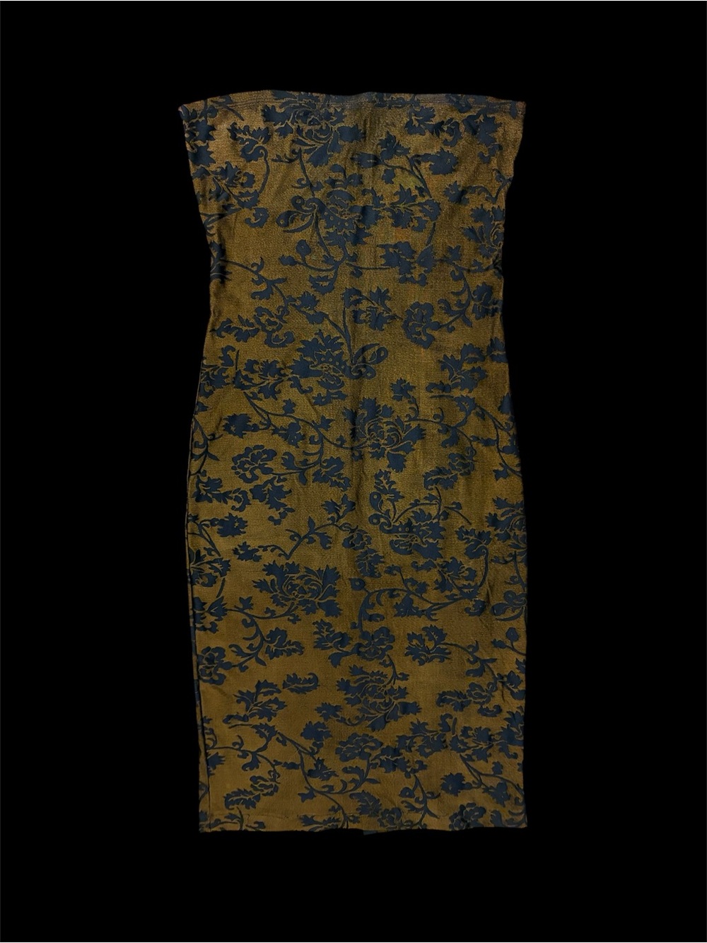 Vintage 90’s strapless metallic floral bodycon dress Size M
